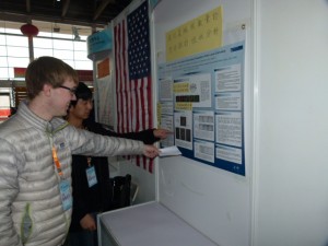 Forrest and Edward Work on Translating Subtitles For Their Posters to Mandarin.